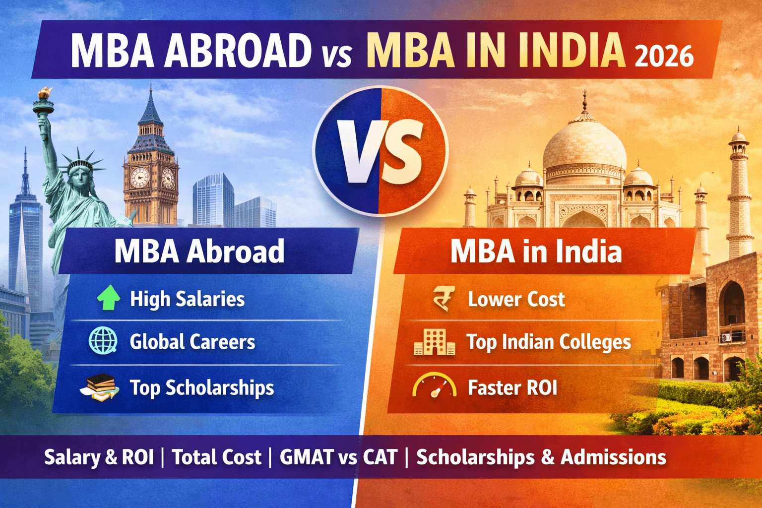 MBA Abroad vs MBA in India: Salary, ROI, Scholarships & Admissions Compared (2026)