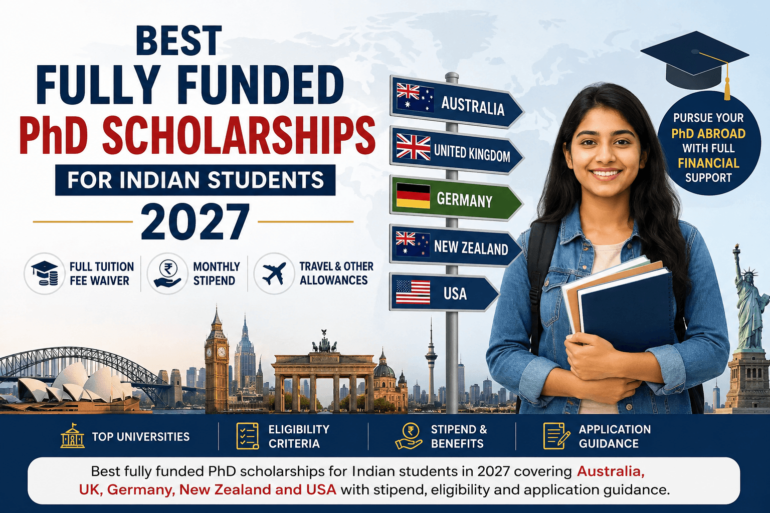 Best Fully Funded PhD Scholarships for Indian Students in 2027: Top Scholarships, Stipend, Eligibility & Application Guide